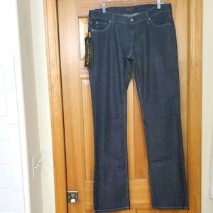 NWT James Cured by Seun Dark Blue Aged Denim Staight Jeans womens sz 31